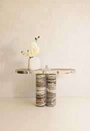 Cove Console Table - Dark Tiramisu Travertine