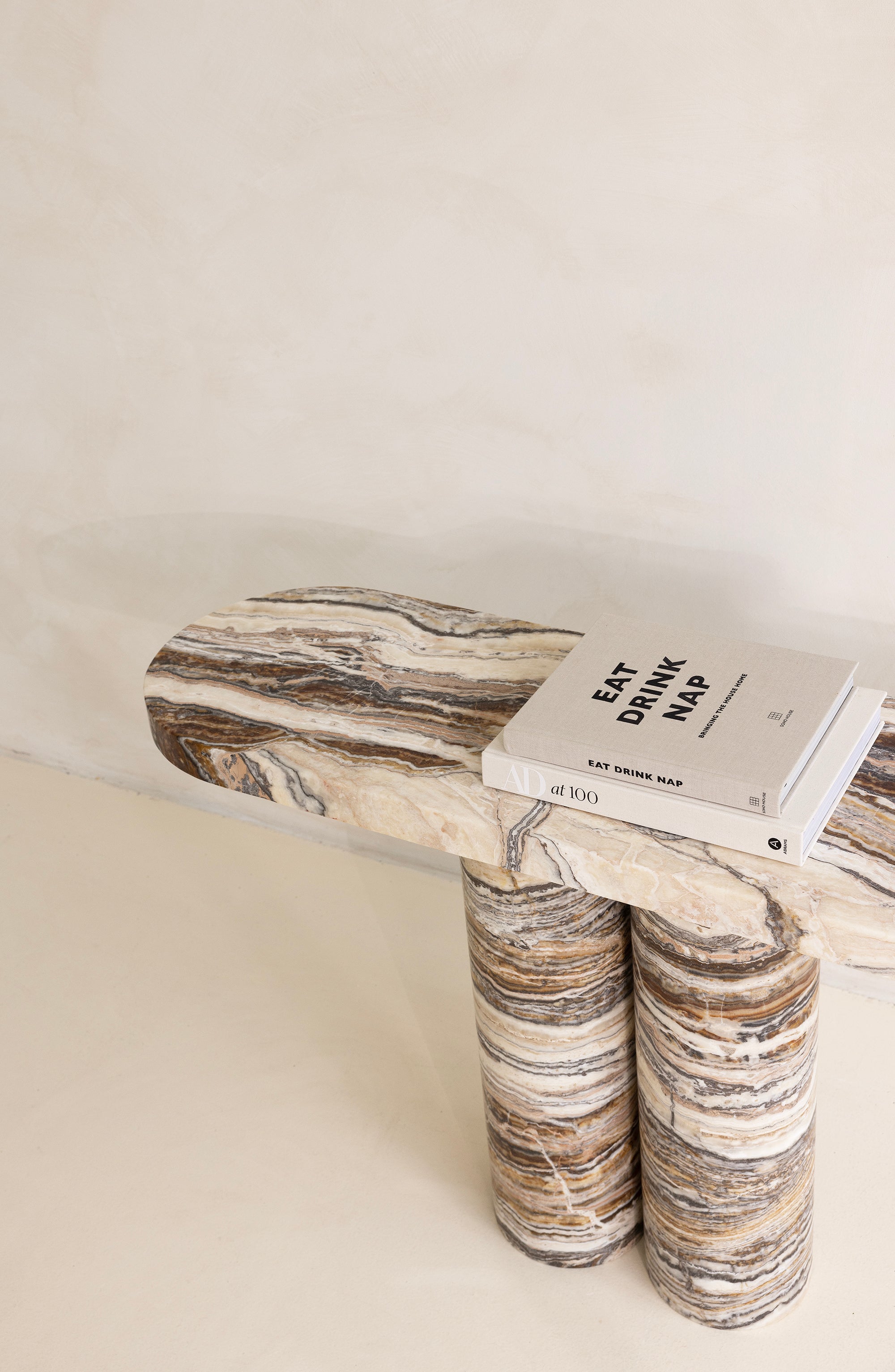Cove Console Table - Dark Tiramisu Travertine