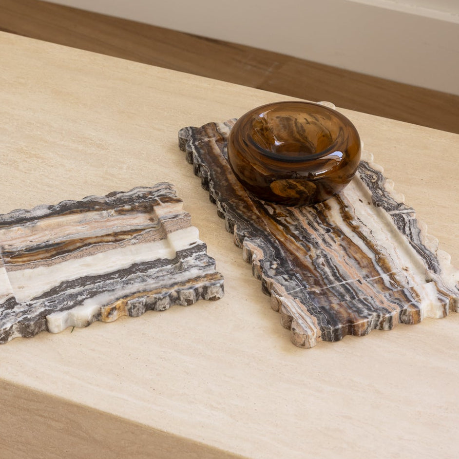 Flow Tray XL - Dark Tiramisu Travertine