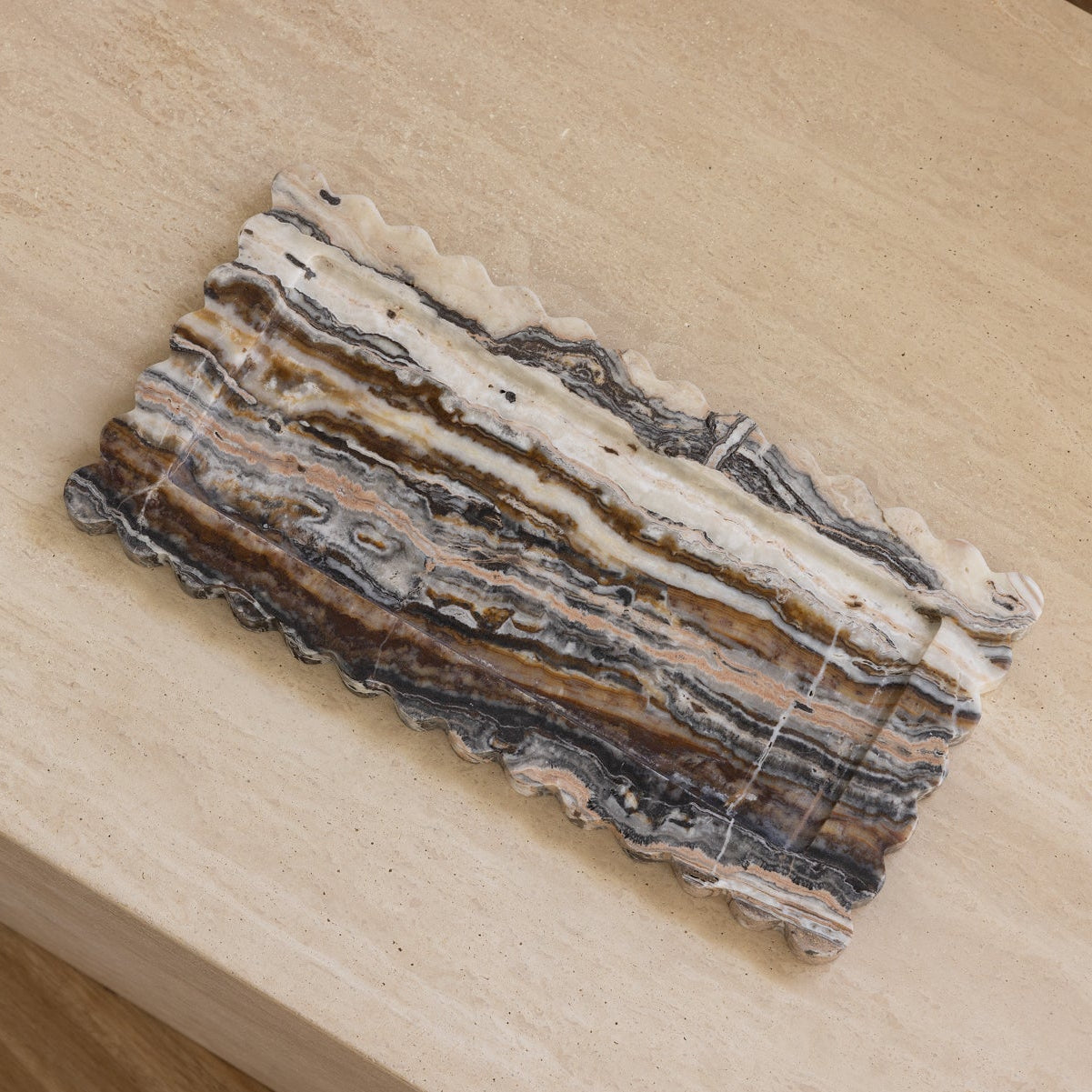 Flow Tray XL - Dark Tiramisu Travertine