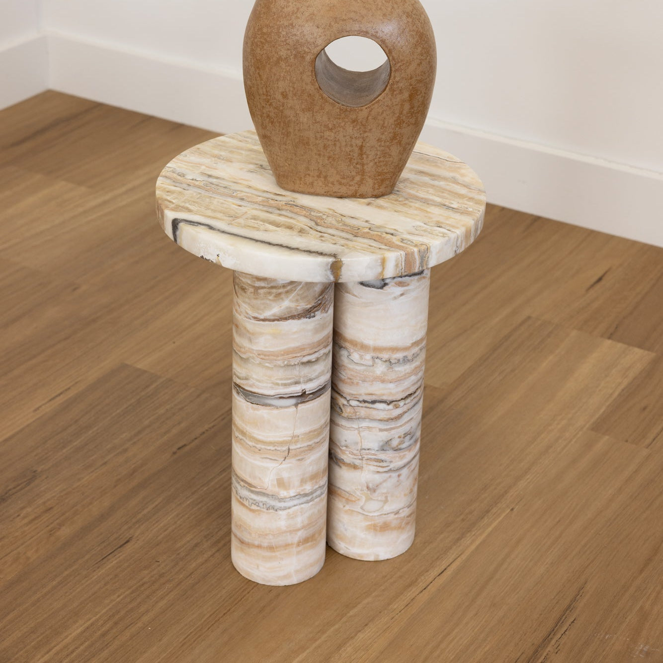 Isle Side Table - Light Tiramisu Travertine