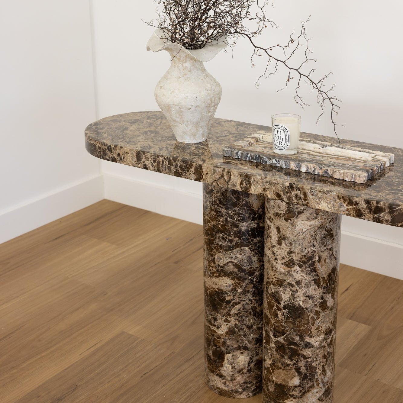 Cove Console Table - Emperador Dark Brown