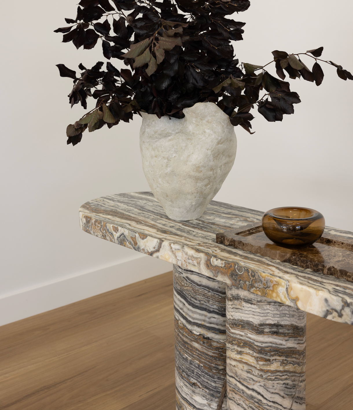Cove Console Table - Dark Tiramisu Travertine
