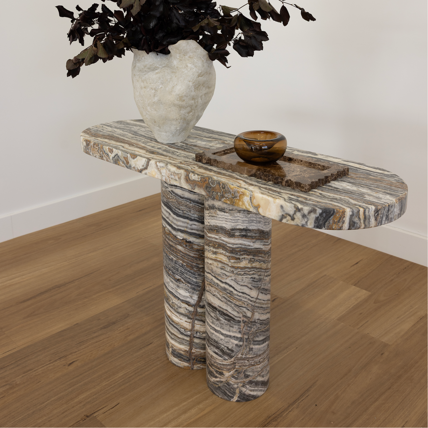 Cove Console Table - Dark Tiramisu Travertine