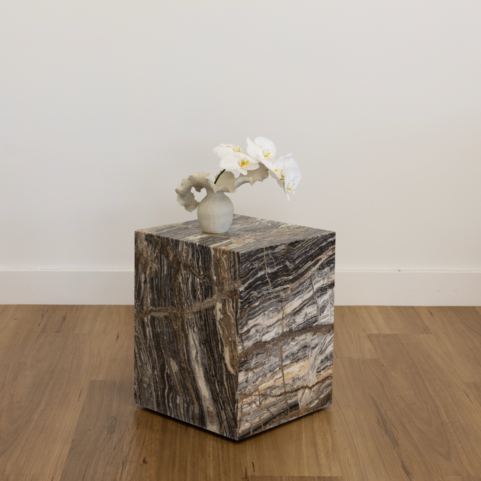 Dune Side Table - Dark Tiramisu Travertine