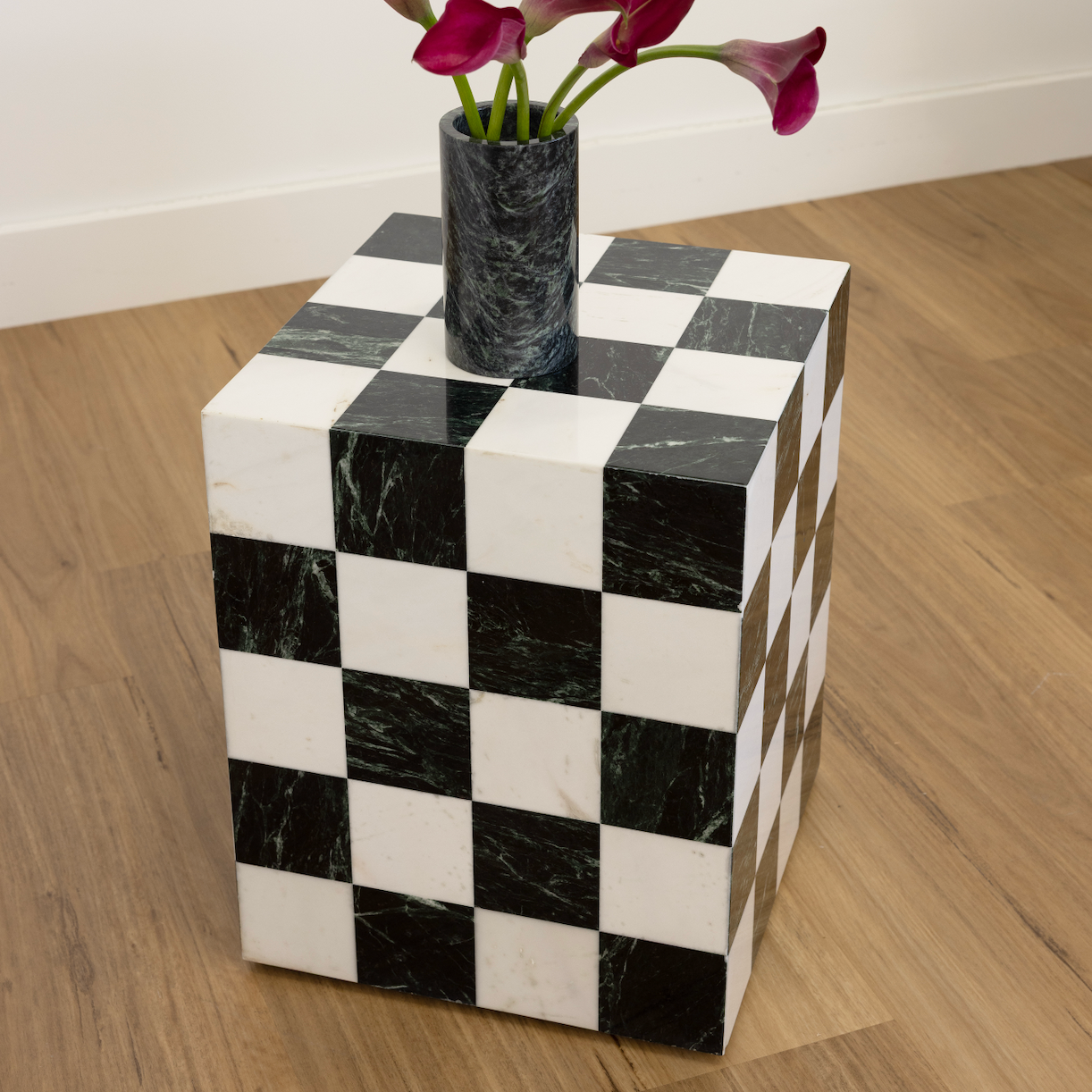 Dune Side Table - Verde Saint Denis Checkers