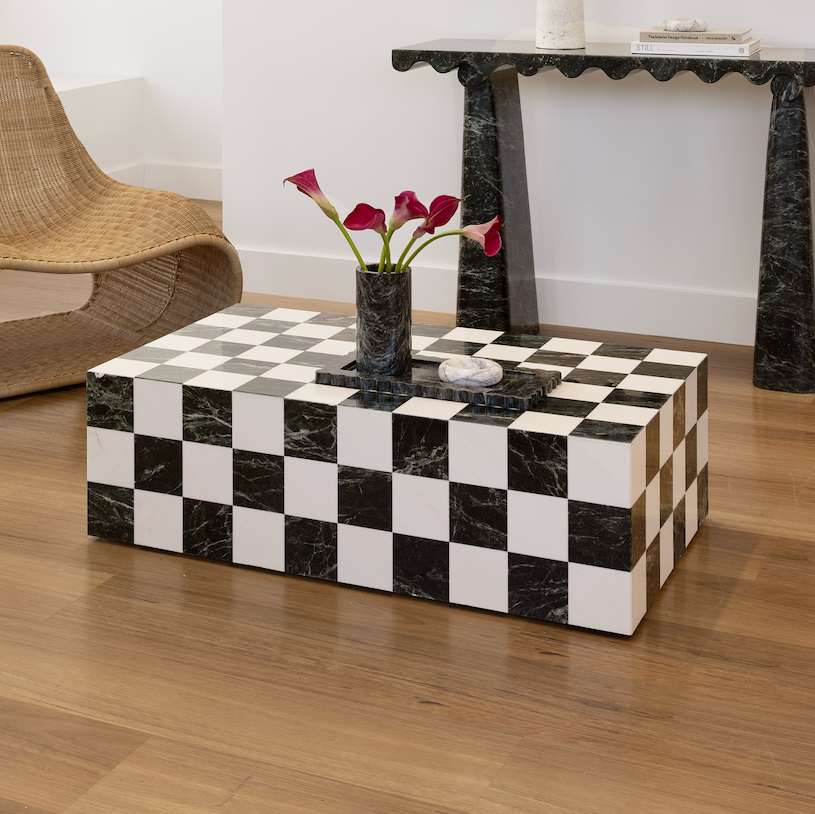 Reef Coffee Table - Verde Saint Denis Checkers