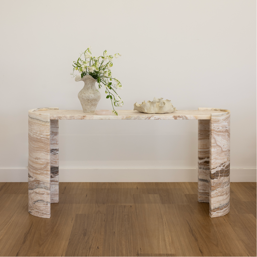 Haven Console Table - Light Tiramisu Travertine