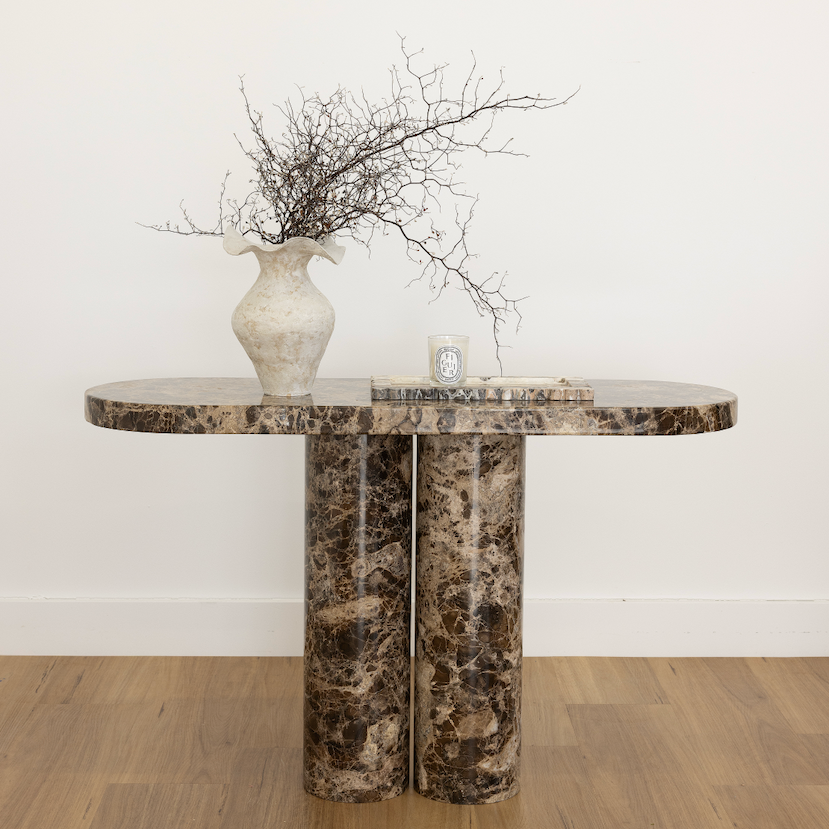 Cove Console Table - Emperador Dark Brown