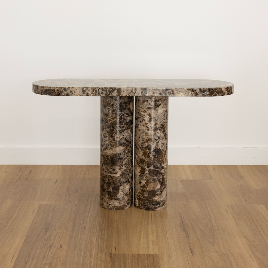 Cove Console Table - Emperador Dark Brown