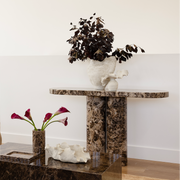 Cove Console Table - Emperador Dark Brown